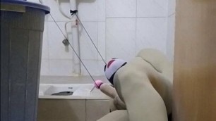 Zentai penis toilet slave bondage femdom