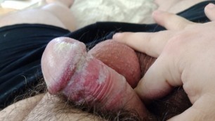 SUPERCHUB with VERY DIRTY uncut SMEGMA cock edges and shoot HUGE CUMLOAD on XL HAIRY FUPA.