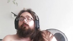 Fat young bear gained weight and does some gainertalk and cum on his chest