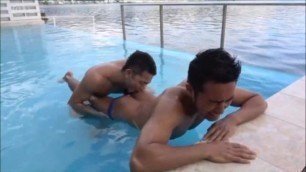 Two Horny Men Making Love In The Pool