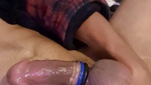 Solo piss play and cum