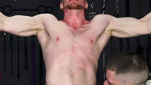 Hot Ginger Muscle Stud Tied Up, Whipped & Milked - Gay BDSM