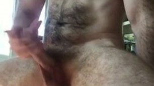Hairy man sexy voice and cum