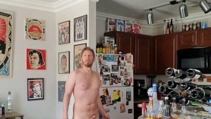 Nudist Queer Naked with a Boner at Home