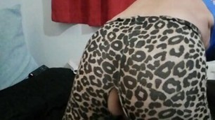 Crossdresser sissy Lanalovebums taking dildo in butt hole leggings
