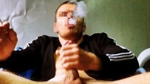 Russian CRIMINAL smokes and verbally humiliates a gay man