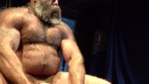 MASSIVE HAIRY MUSCLE BULL FLEXING AND SHOWING OFF AFTER GYM