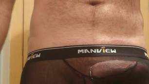MY THICK COCK IN TRANSPARENT BOXER SPURTING 15 TIMES