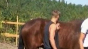 Amazing bareback orgy with straight boys at the farm outdoors
