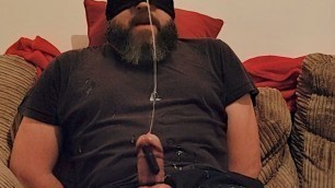 Daddy Tied Up With Vibrator On Cock - SlugsOfCumGuy
