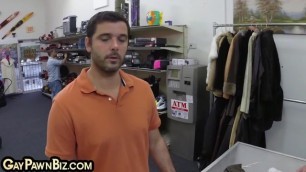 Gaypawn stud 3some fucked in the office of pawn shop owners